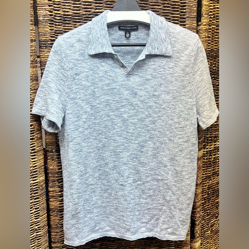 Cotton by Autumn Cashmere Light Blue‎ Polo Shirt- Medium